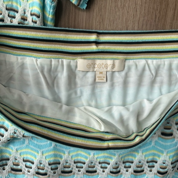 Etcetera Blue Chevron Knit Matching Skirt TopSet - Picture 5 of 12